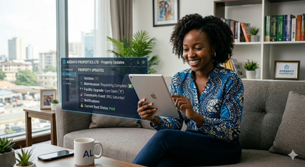 Tenant using property management platform with transparency